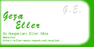 geza eller business card