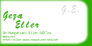 geza eller business card